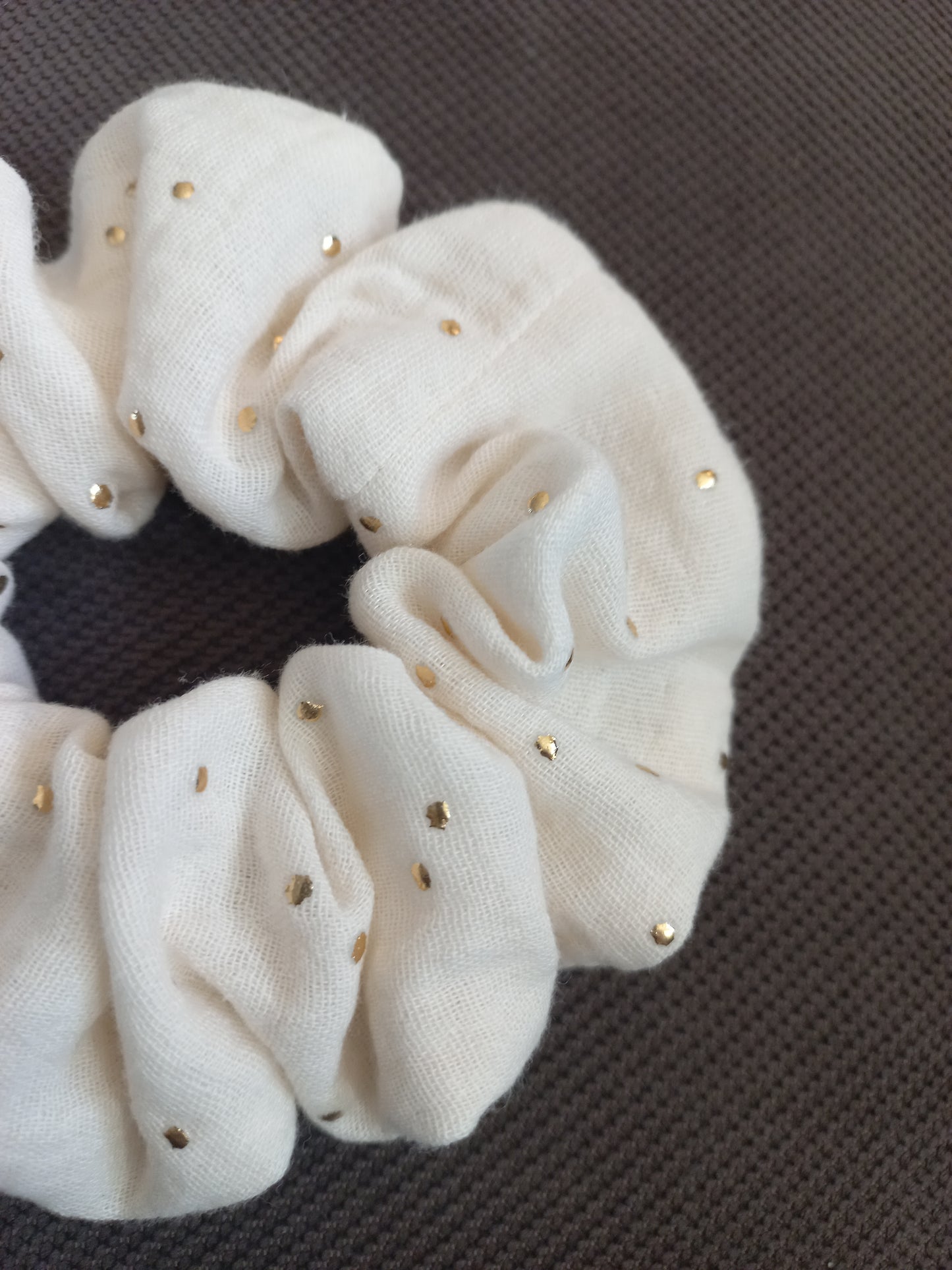 Chouchou double gaze pailleté or