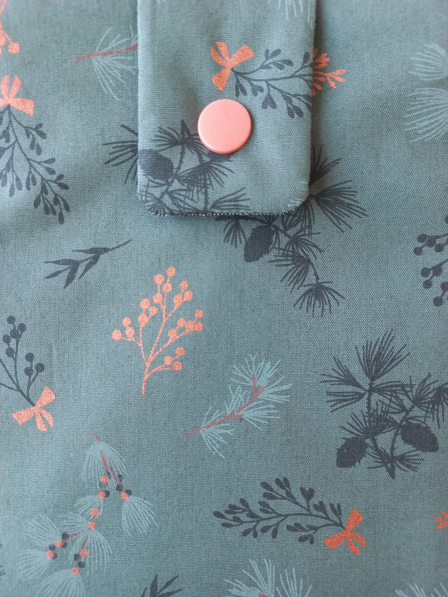 Housse pour liseuse 6 pouces Kobo, Kindle... tissu vert