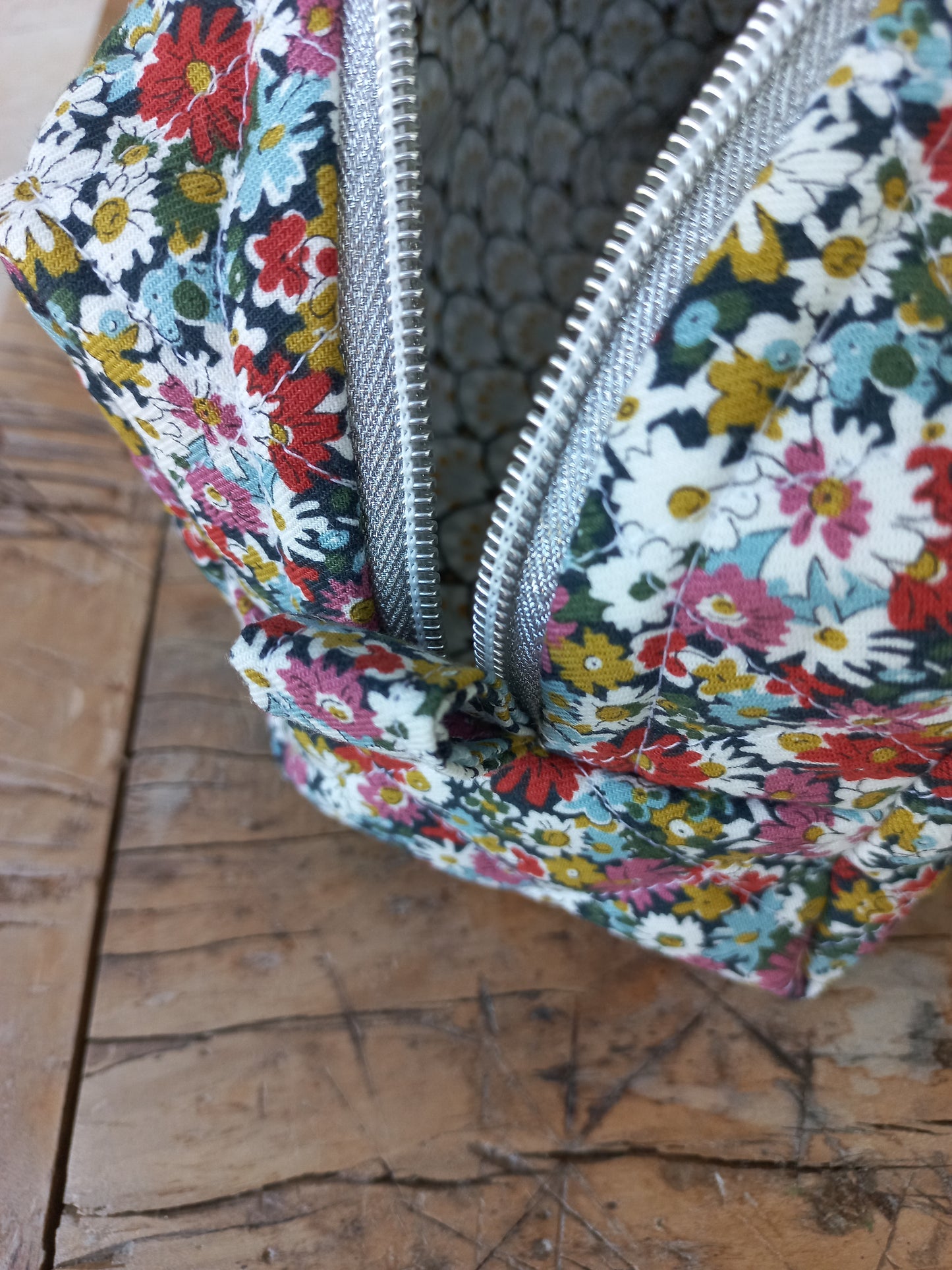Trousse matelassée fleurs Liberty