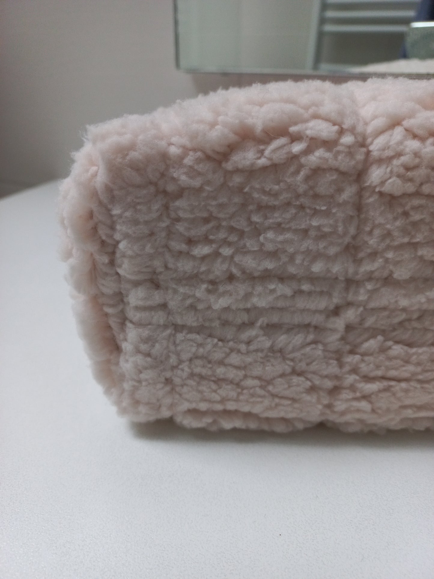 Panier tissu sherpa et coton enduit