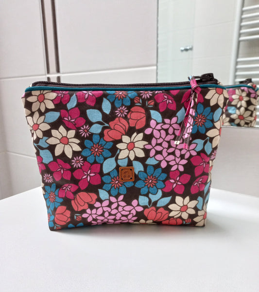Trousse coton enduit fleurs