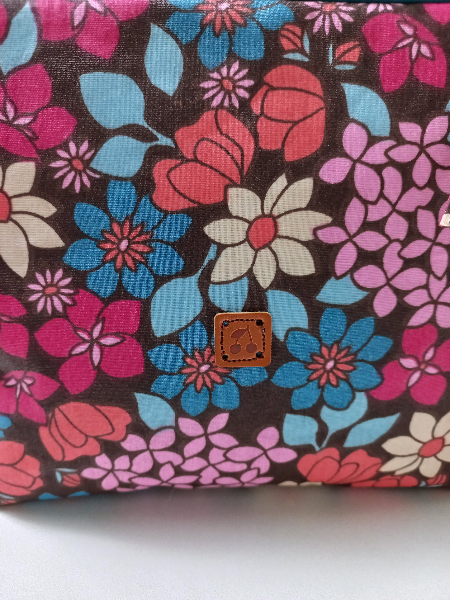 Trousse coton enduit fleurs