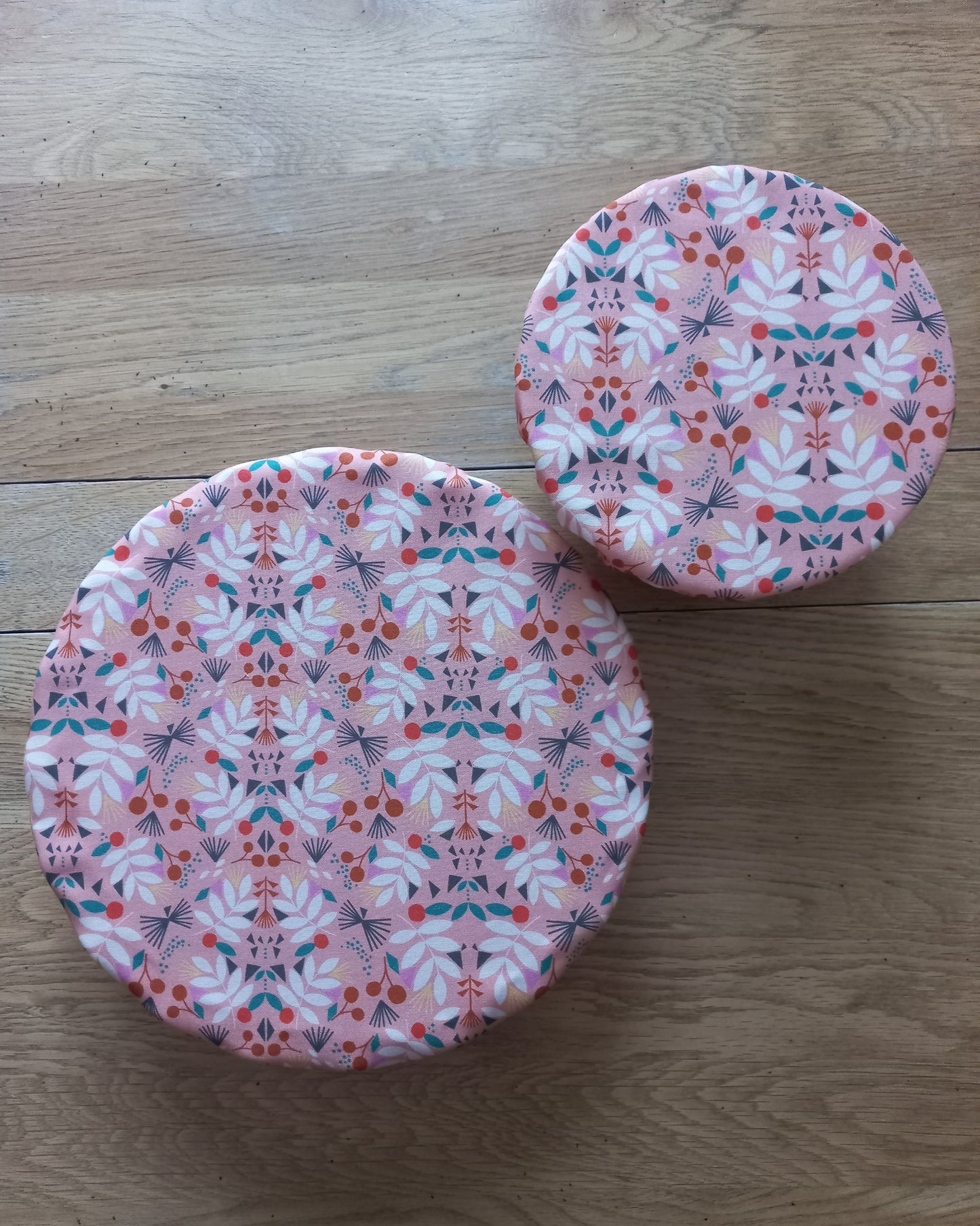 Lot de 2 couvercles alimentaires fleurs