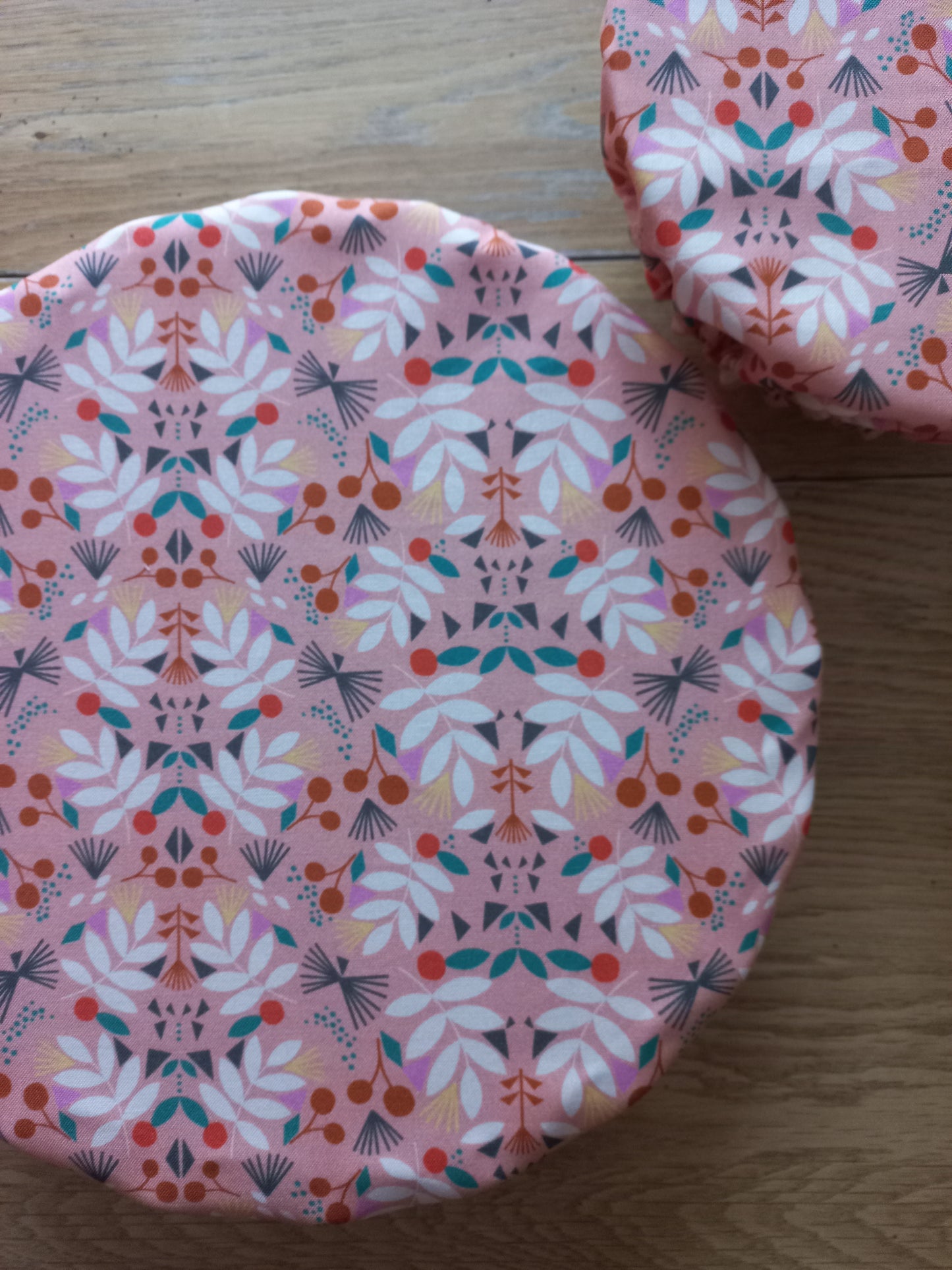Lot de 2 couvercles alimentaires fleurs