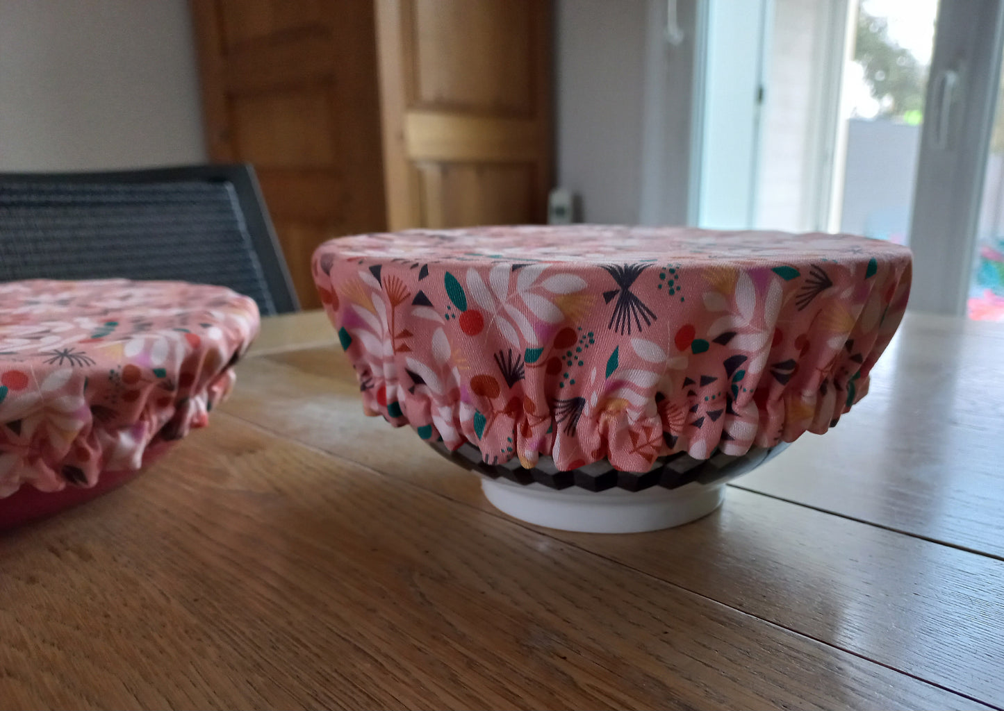 Lot de 2 couvercles alimentaires fleurs