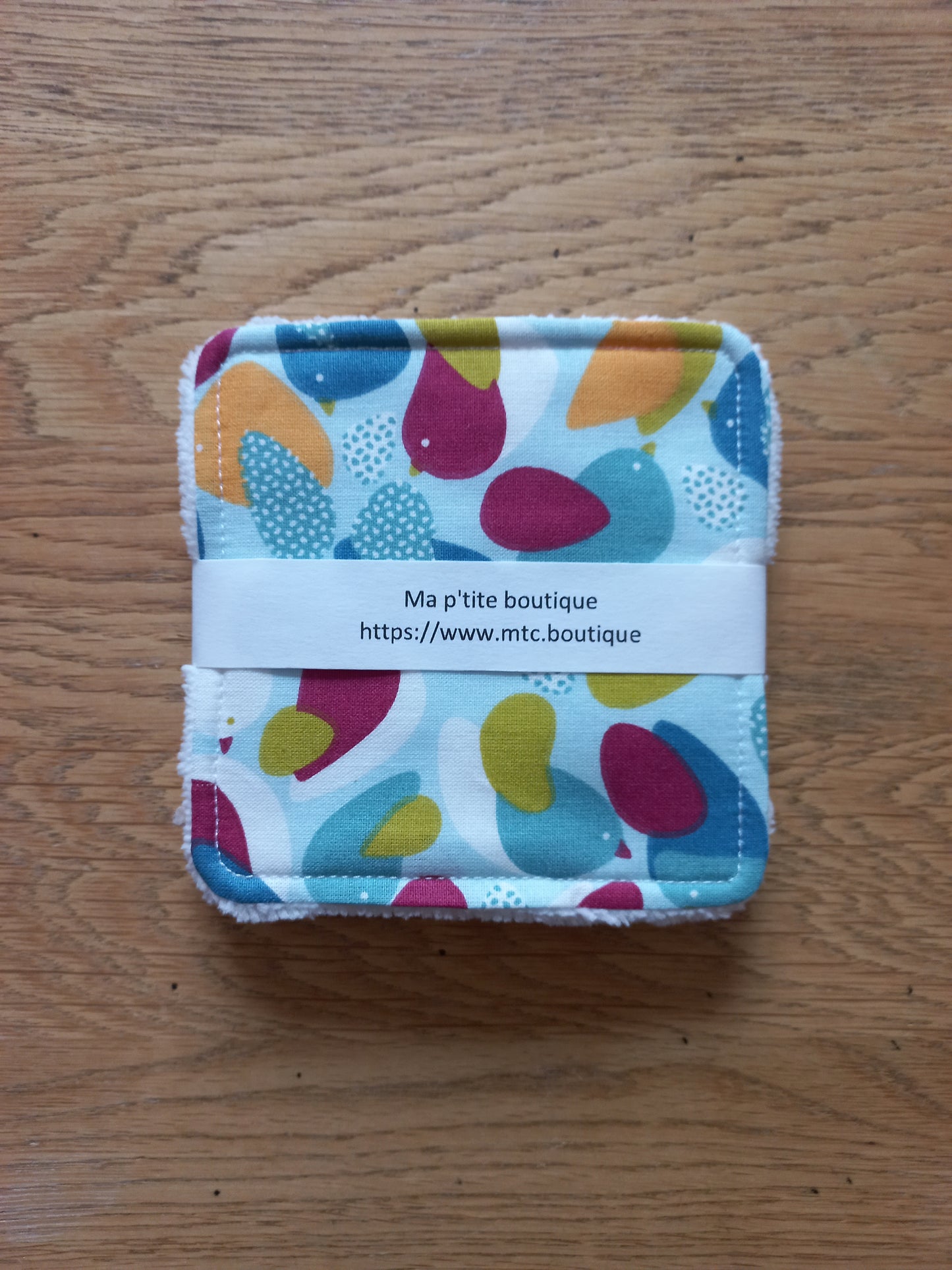 Lot de 4 lingettes oiseaux stylisés