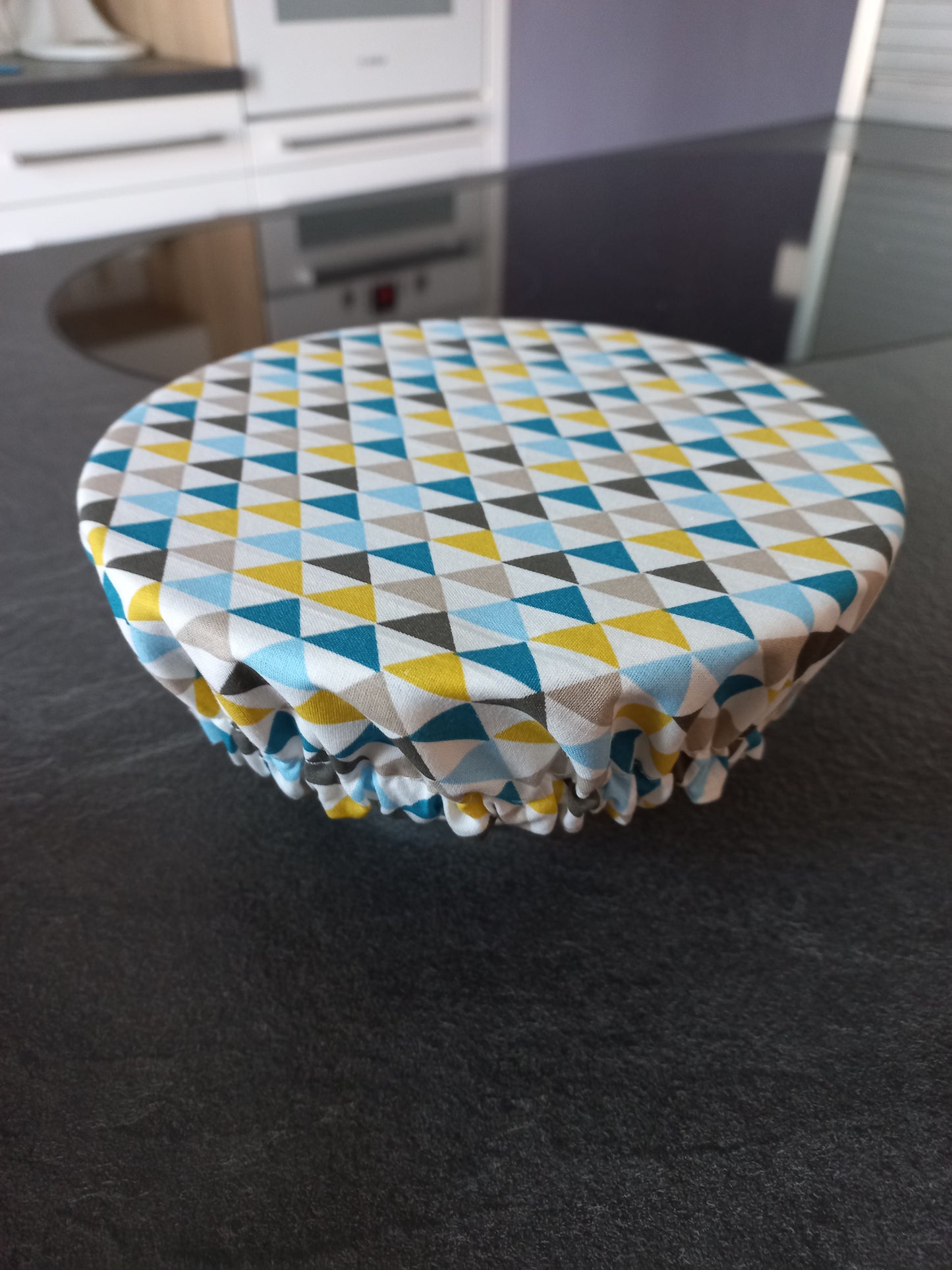 Lot de 2 couvercles alimentaires motifs triangles