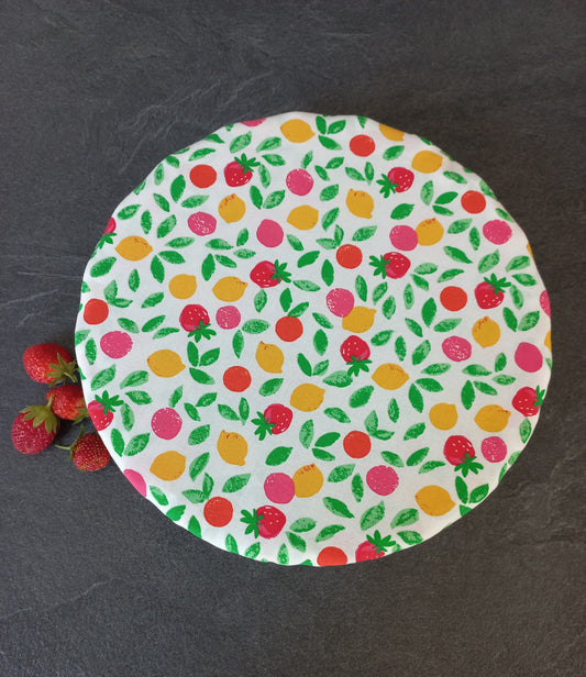 Ensemble 2 couvercles alimentaires imprimé fruits