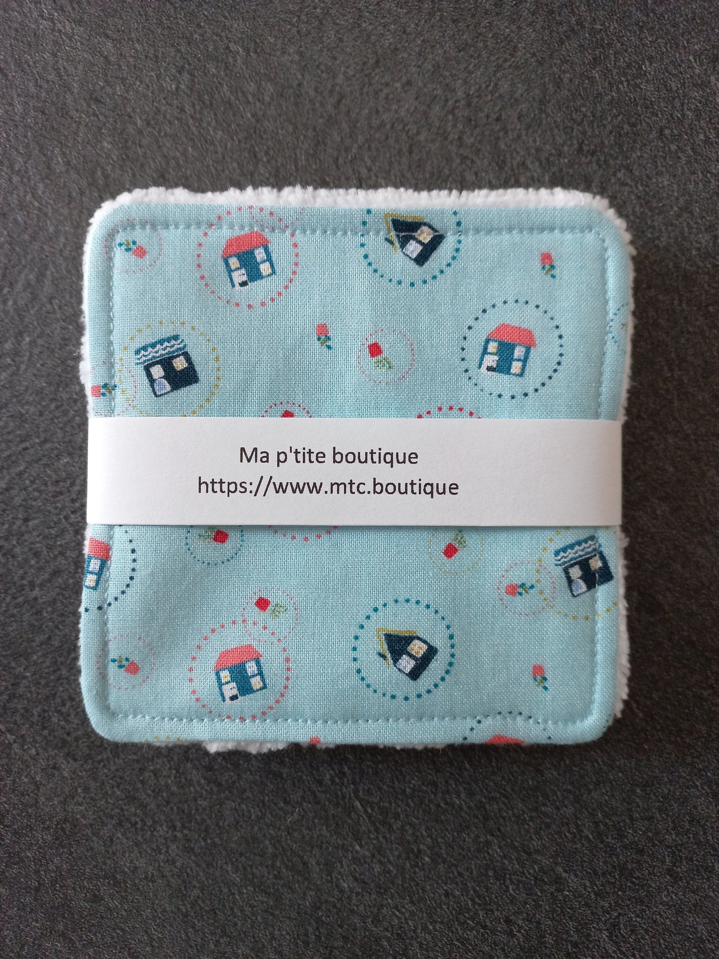Lot de 4 lingettes maisonnettes et fleurs