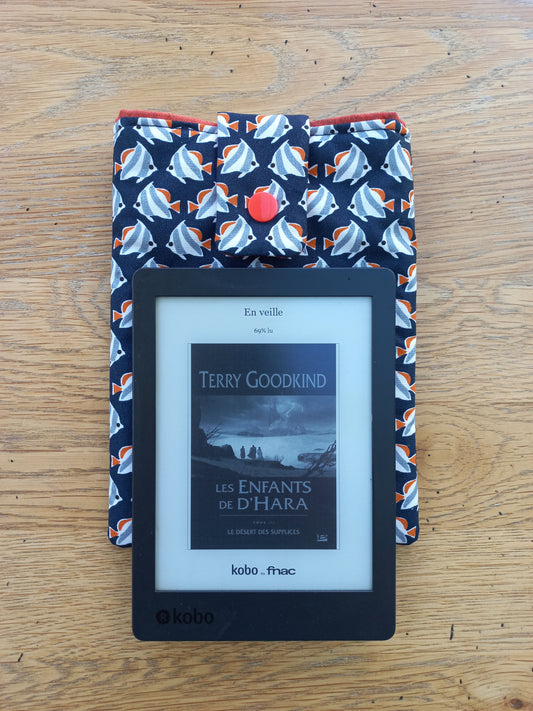 Housse pour liseuse 6 pouces Kobo, Kindle motifs poissons