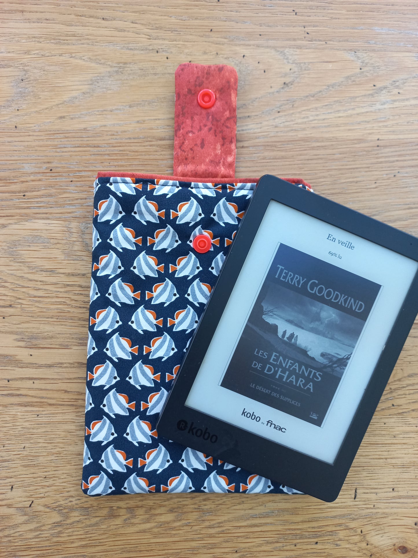 Housse pour liseuse 6 pouces Kobo, Kindle motifs poissons