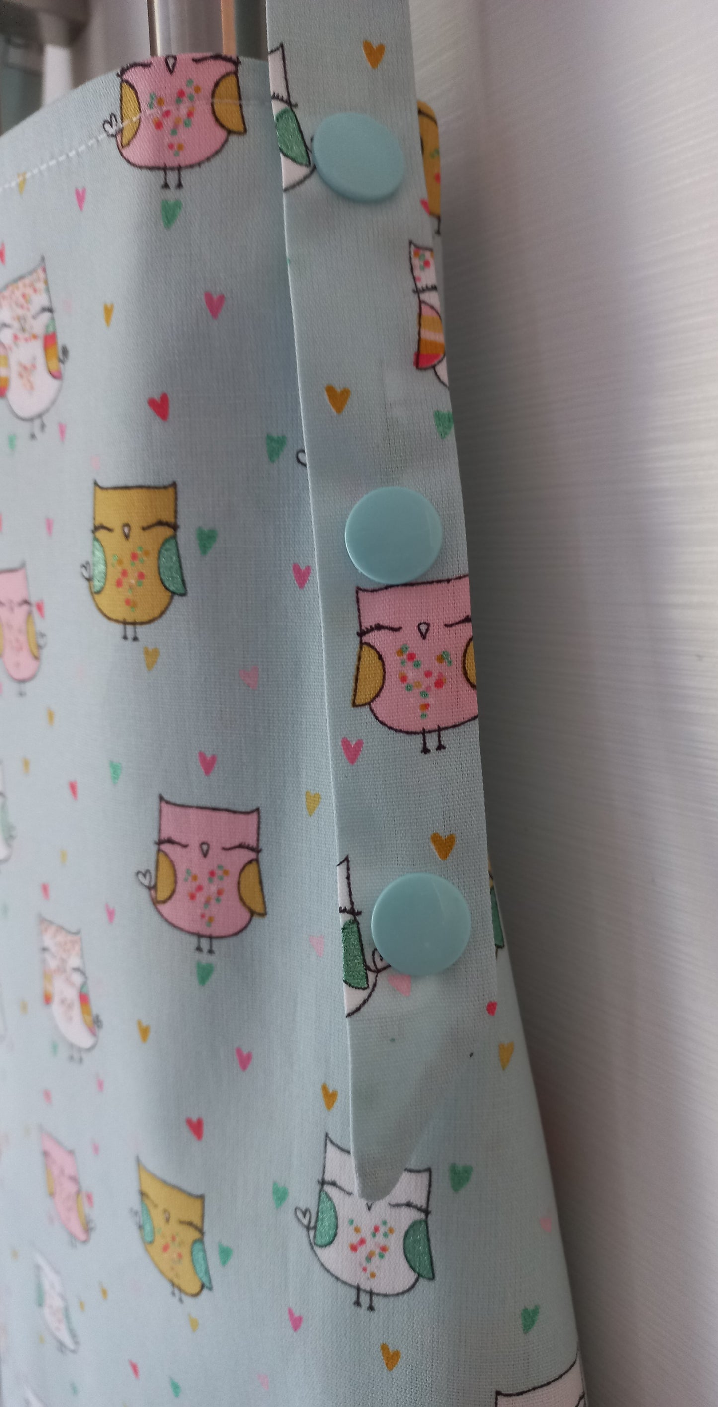 Tablier enfant imprimé chouette et coeurs