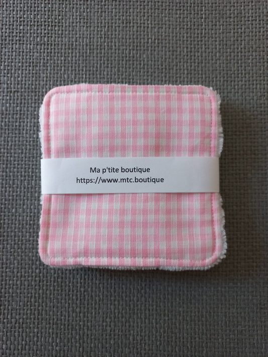 Lot de 4 lingettes vichy rose