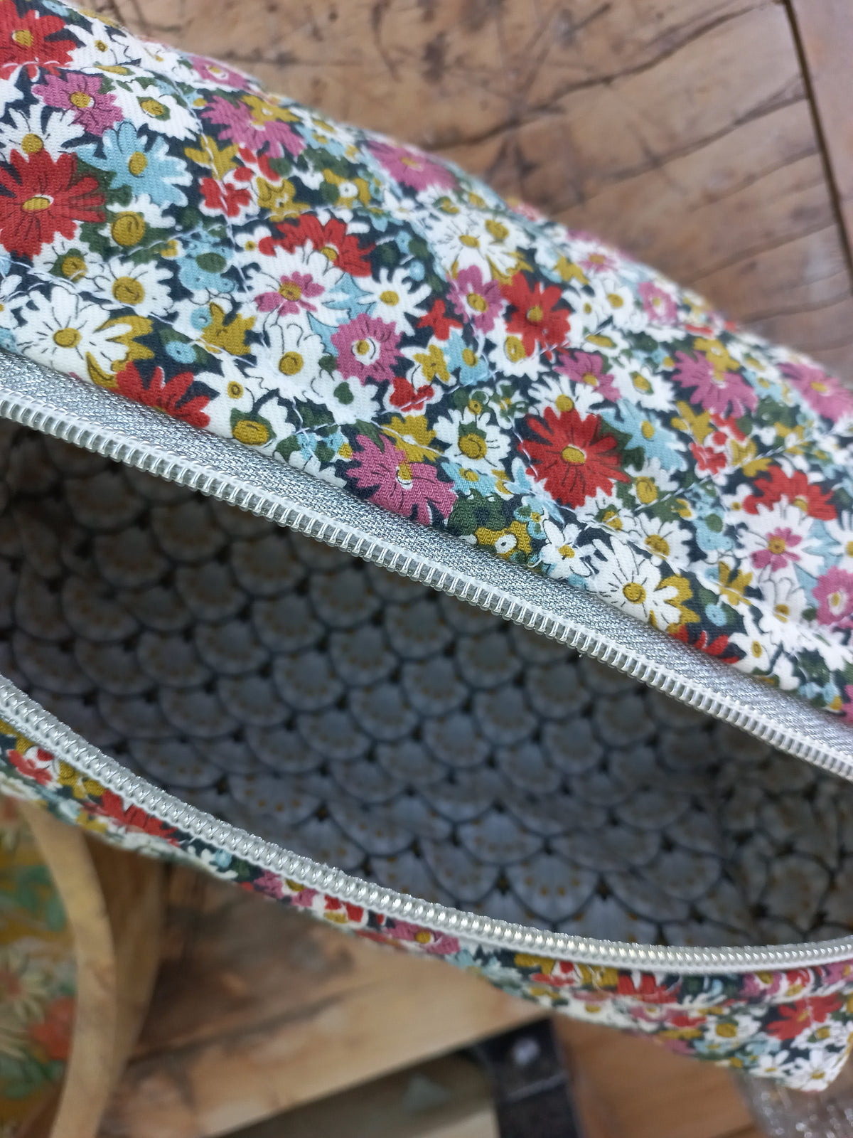 Trousse matelassée fleurs Liberty