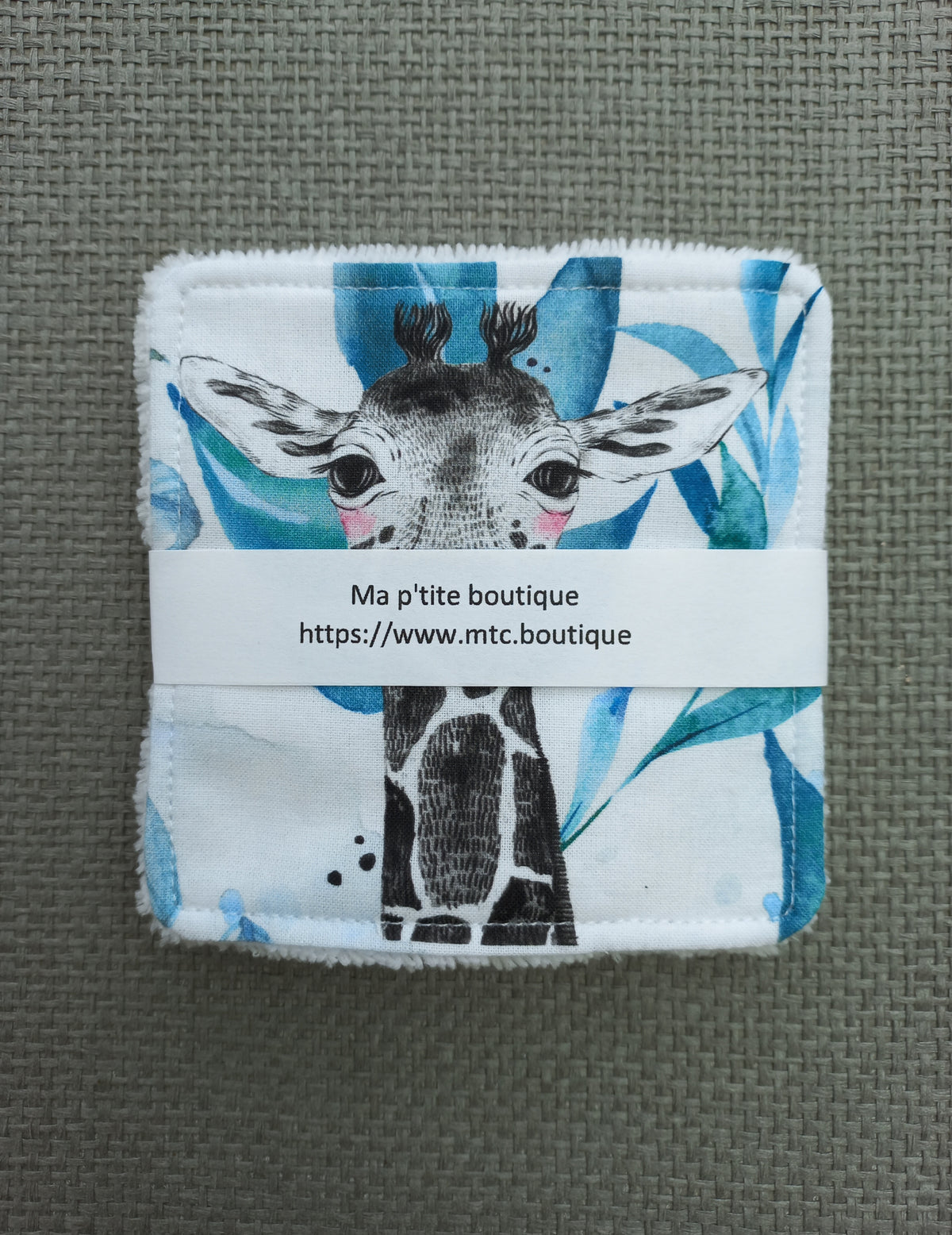 Lot de 4 lingettes bébé savane bleu
