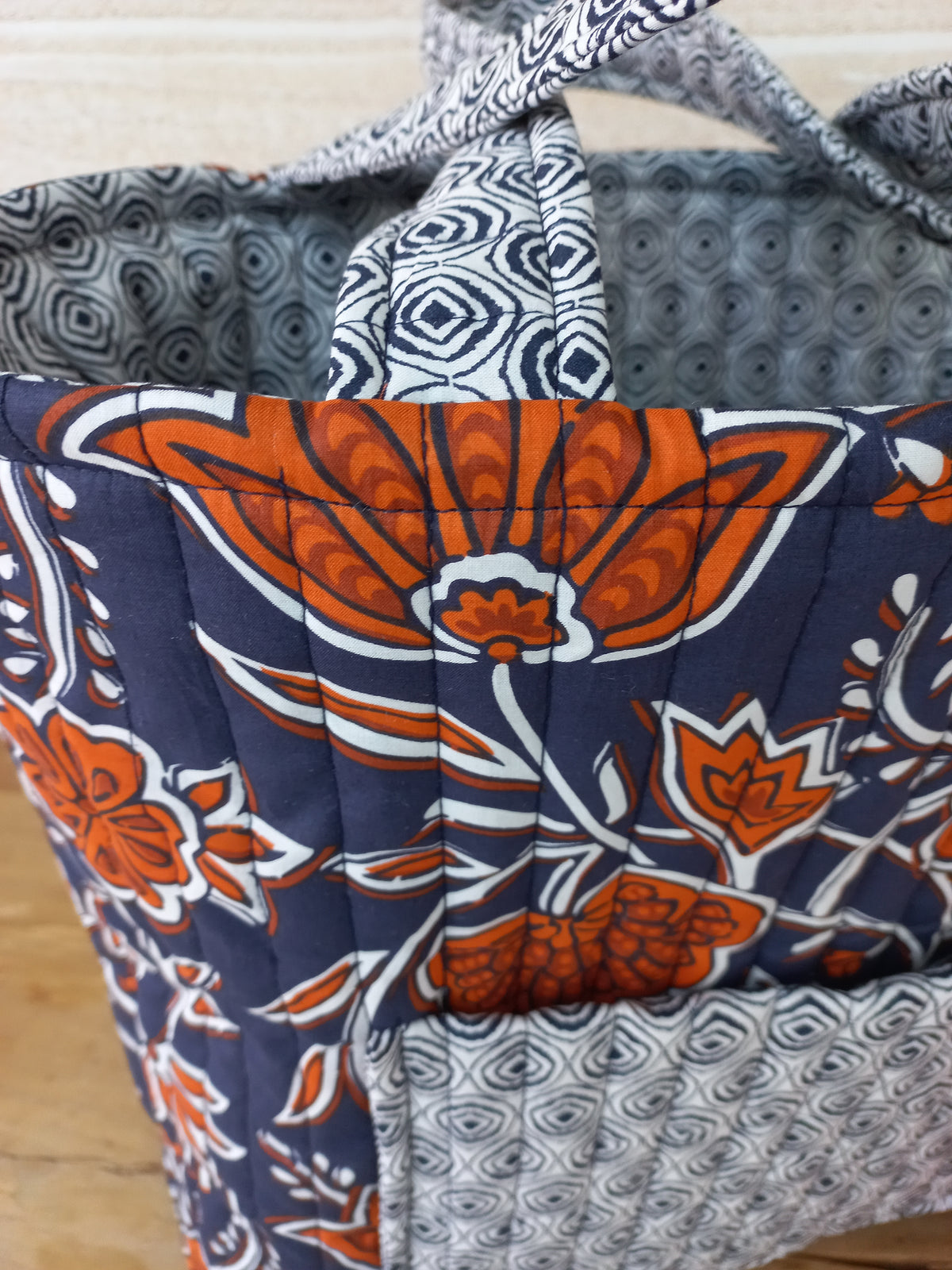 Sac cabas matelassé Papa pique et Maman coud