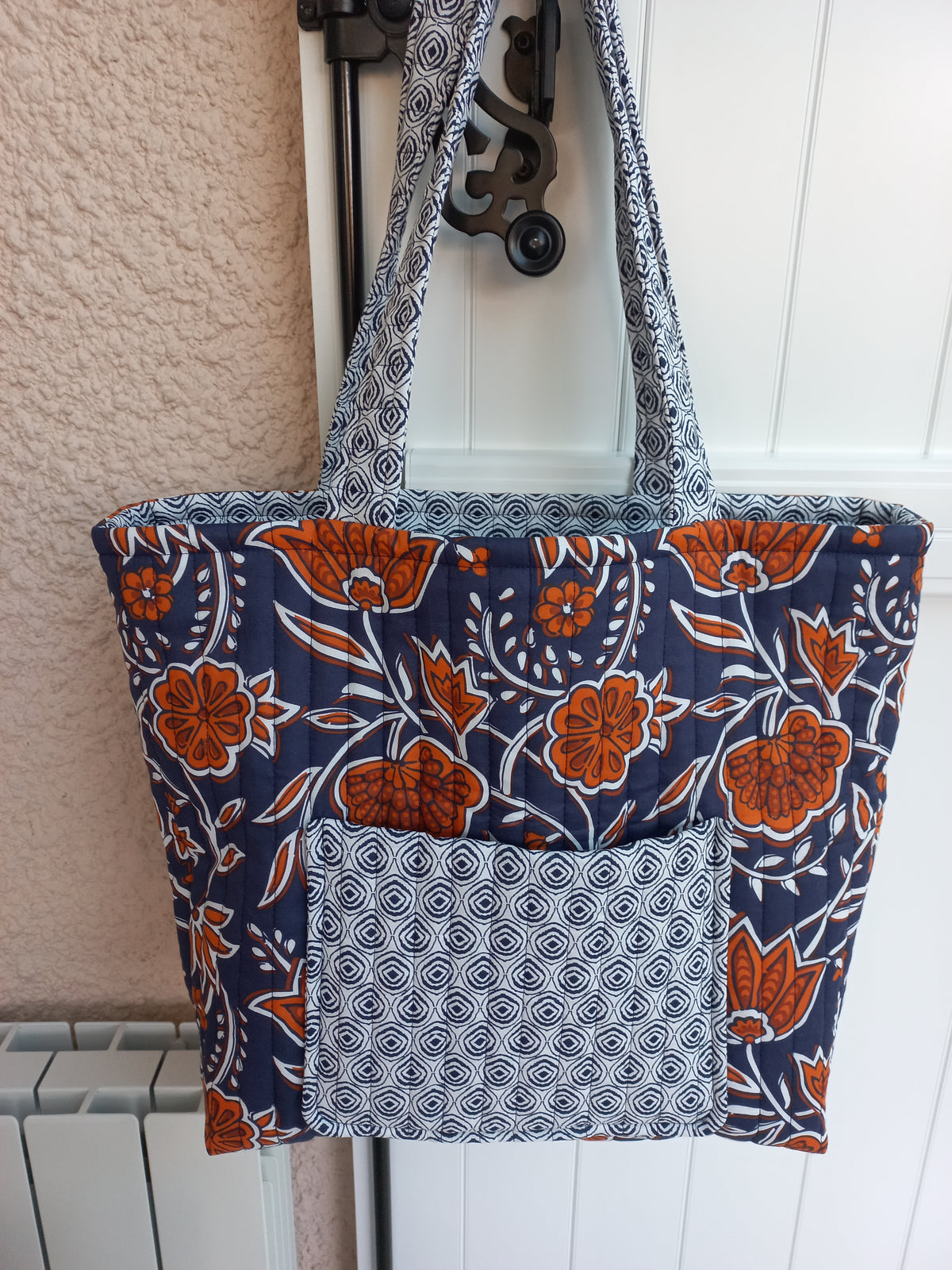 Sac cabas matelassé Papa pique et Maman coud